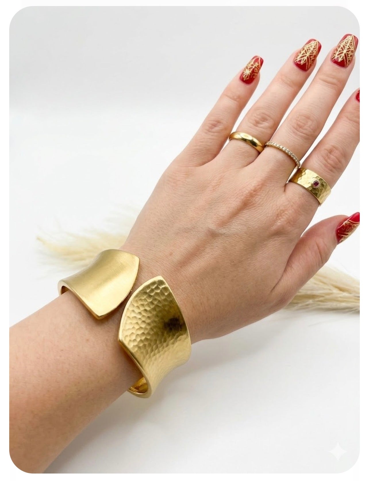 Anti tarnish wide bracelet