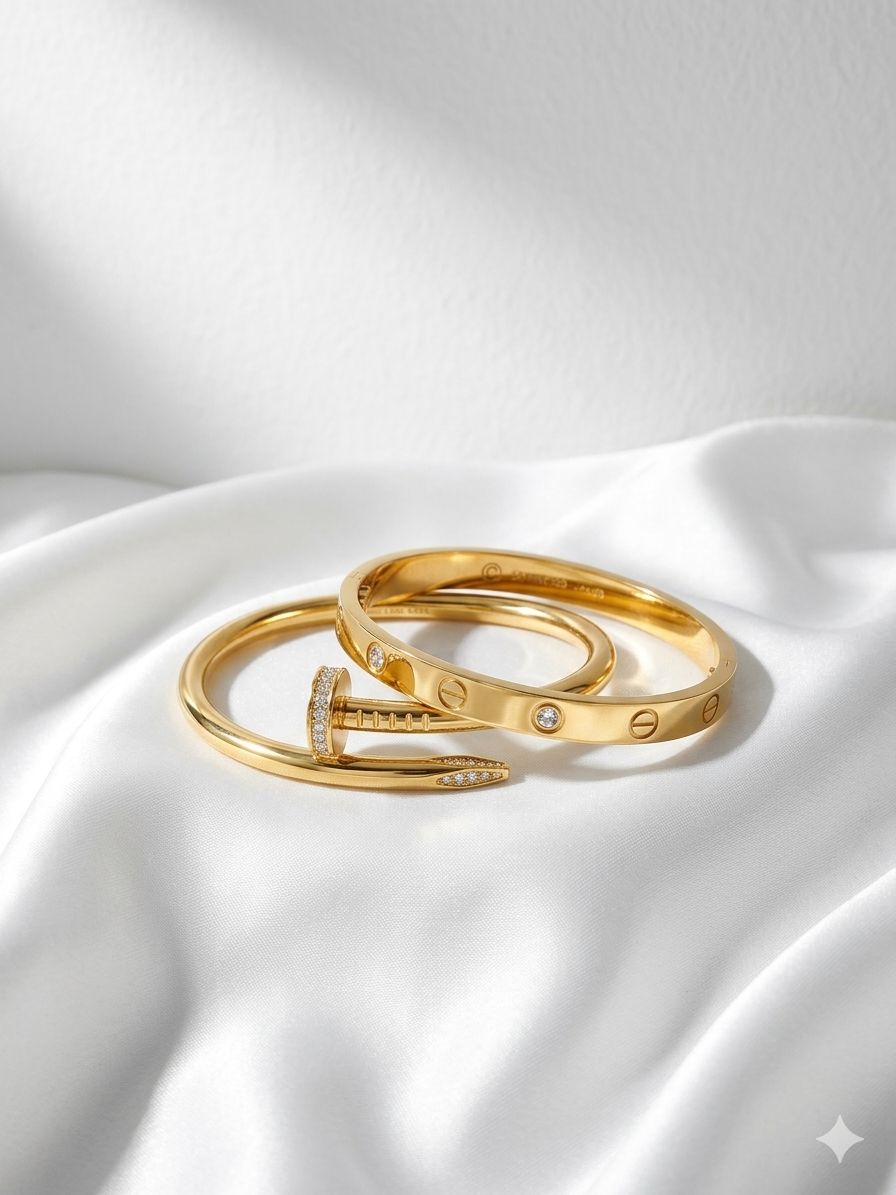 Golden antitarnish Nail bracelet