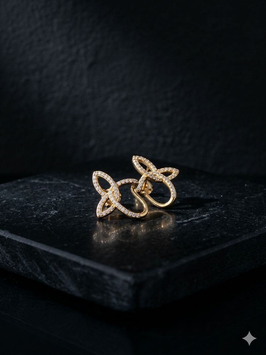 Golden Anti tarnish stud earring