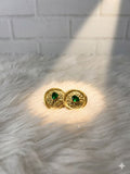 Golden anti tarnish stud earrings
