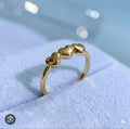 Golden 3 heart Anti tarnish ring