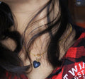 Black heart resin pendant with chain