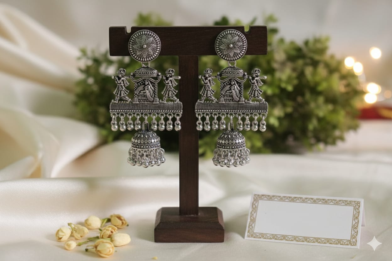 oxidized palki earrings