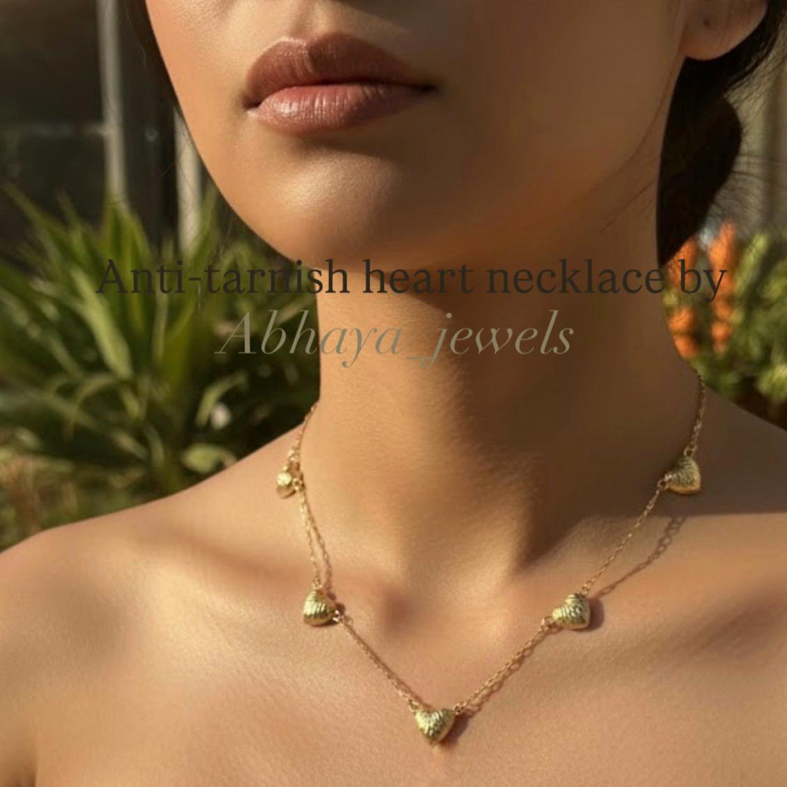 Multi heart anti tarnish necklace