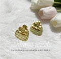 Heart anti tarnish stud earrings